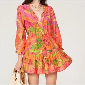 Farm Rio Ombré Forest Cotton Minidress Size Large